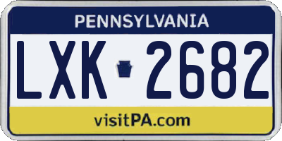 PA license plate LXK2682