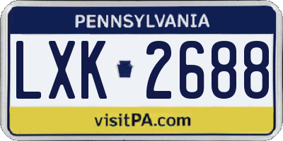 PA license plate LXK2688