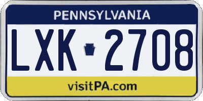 PA license plate LXK2708