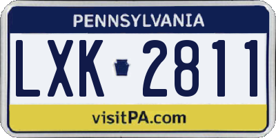 PA license plate LXK2811