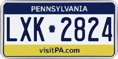 PA license plate LXK2824