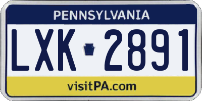 PA license plate LXK2891