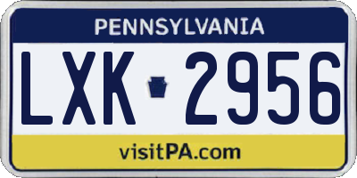 PA license plate LXK2956