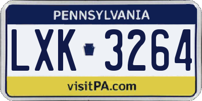 PA license plate LXK3264