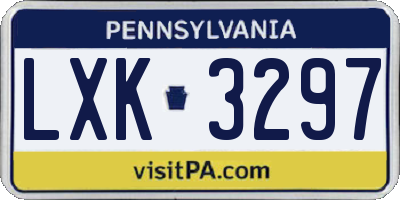 PA license plate LXK3297