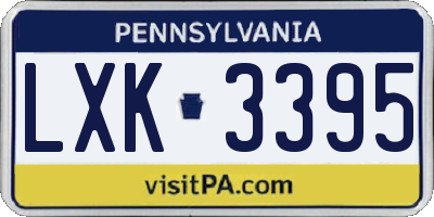 PA license plate LXK3395