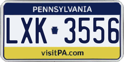 PA license plate LXK3556