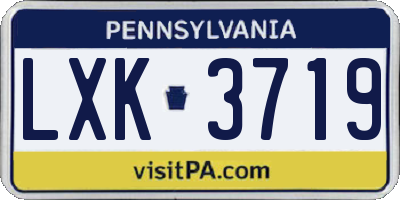 PA license plate LXK3719