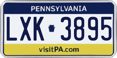 PA license plate LXK3895