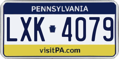 PA license plate LXK4079