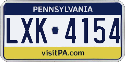 PA license plate LXK4154