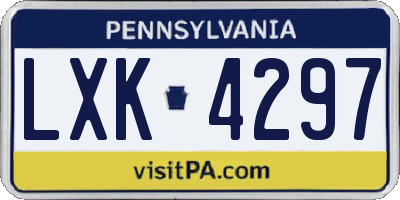 PA license plate LXK4297