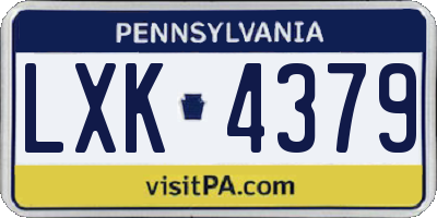 PA license plate LXK4379