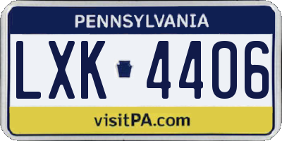 PA license plate LXK4406