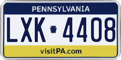 PA license plate LXK4408