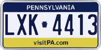 PA license plate LXK4413