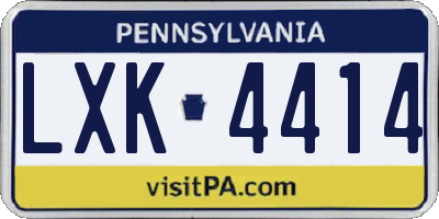 PA license plate LXK4414