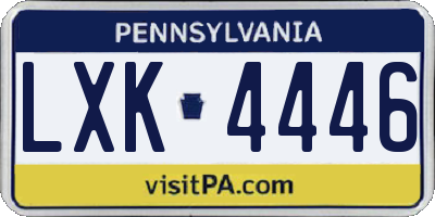 PA license plate LXK4446