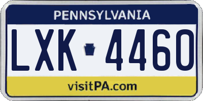 PA license plate LXK4460
