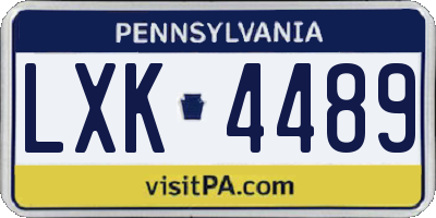 PA license plate LXK4489