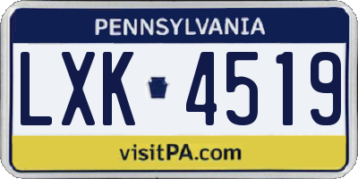 PA license plate LXK4519