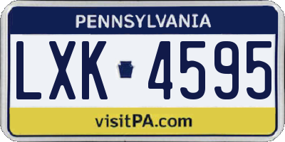 PA license plate LXK4595