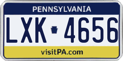 PA license plate LXK4656