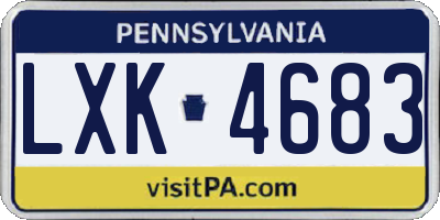 PA license plate LXK4683