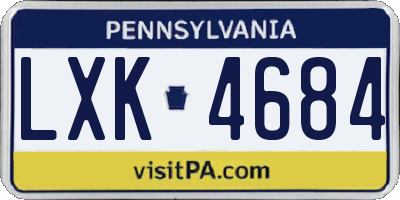 PA license plate LXK4684