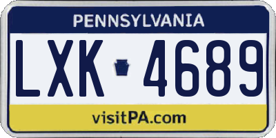 PA license plate LXK4689