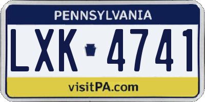 PA license plate LXK4741