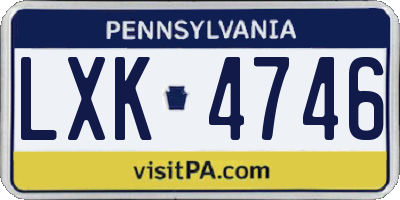 PA license plate LXK4746