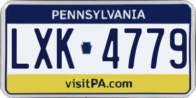 PA license plate LXK4779