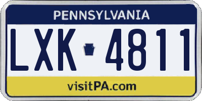 PA license plate LXK4811