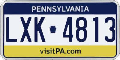 PA license plate LXK4813