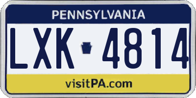 PA license plate LXK4814