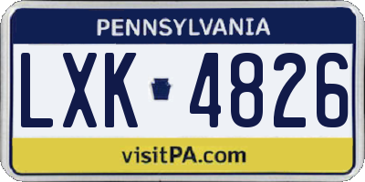 PA license plate LXK4826