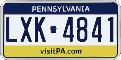 PA license plate LXK4841