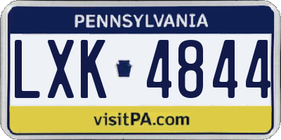 PA license plate LXK4844