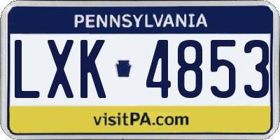 PA license plate LXK4853