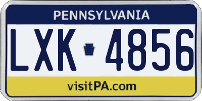PA license plate LXK4856