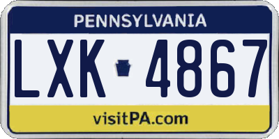 PA license plate LXK4867