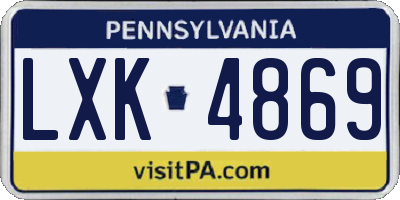 PA license plate LXK4869