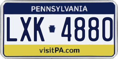PA license plate LXK4880