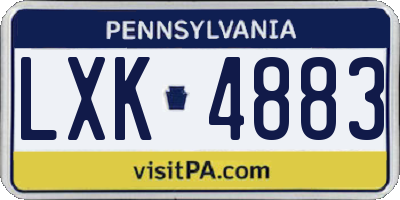 PA license plate LXK4883
