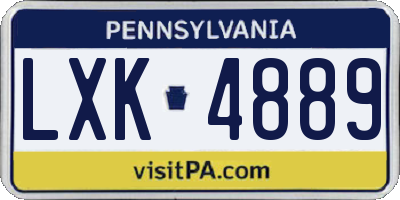 PA license plate LXK4889