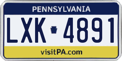 PA license plate LXK4891
