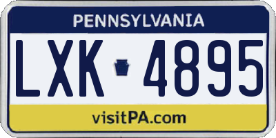 PA license plate LXK4895
