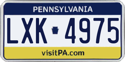 PA license plate LXK4975