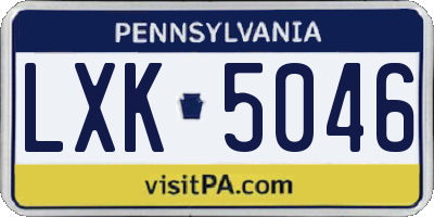 PA license plate LXK5046